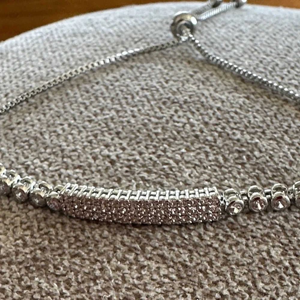 Elegant Tennis Diamond like Silver Bracelet